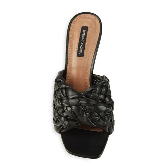 BCBGMAXAZRIA BARBA Black Woven Leather Sandals 8.5 - Picture 14 of 16